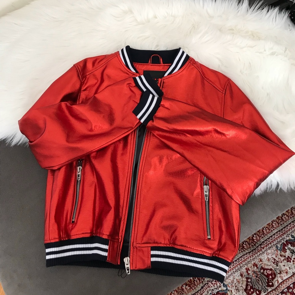 🔥Blank NYC Rare Metallic Red Bomber Jacket 🔥